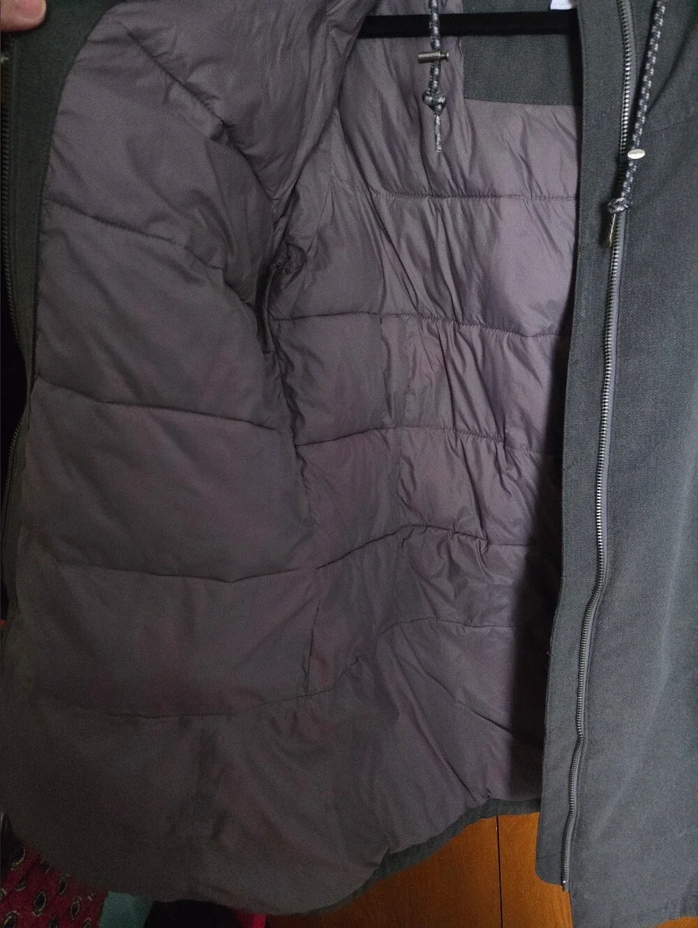 Columbia Two-Tone Quilted Hooded Puffer Coat S Gray